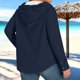 thumbnail image 4 of Camiseta con Capucha de Vendaje de Color Sólido con Botones, Suéter de Manga Larga Suave para el Uso Diario de la Primavera, 4 of 9