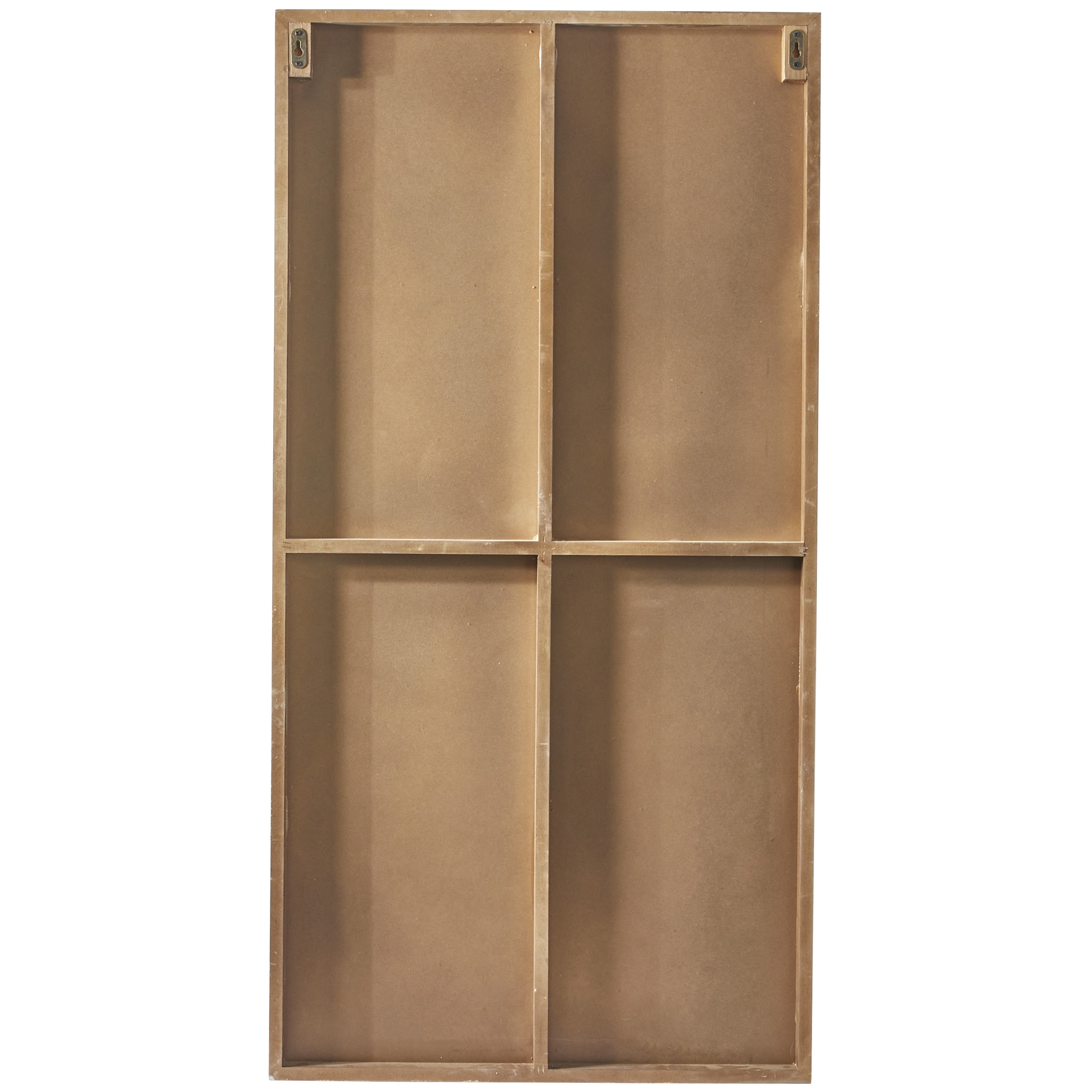 DecMode Light Brown Wood Triangle Mirrored Geometric Wall Decor