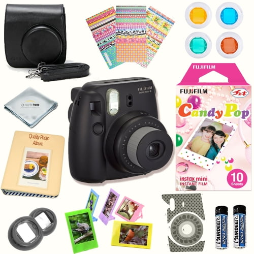 Fujifilm Instax Mini Camera Black + MASSIVE BUNDLE for Fujifilm instax mini 8 camera Includes: Instant + Instax mini 8 instant films 10 pack (Candy Pop Style)+ instax mini 8 Accessories - Walmart.com