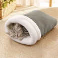 thumbnail image 2 of Cat Winter Sleeping Bag Soft Plush Large Self Warming Bed Cave, Warm Pet Mat Sack for Indoor Cats Small Dogs, Washable Cozy Snuggle Pouch, 2 of 5