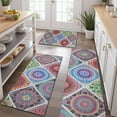 thumbnail image 2 of Multicolor Ethnic Mandala Pattern Kitchen Rugs Sets Of 3,Kitchen Runner Rugs Non Skid Washable,Decorative Kitchen Floor Mats for Kitchen,Sink,Laundry,17"x30"+ 17"x47" + 17"x59", 2 of 6