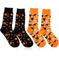 thumbnail image 1 of 2 pares de calcetines de Halloween, calcetines altos, medias largas, calcetines por encima de la rodilla, accesorios para disfraces de Halloween, 1 of 4