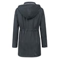 thumbnail image 3 of Gabardina impermeable LOMON con capucha larga para mujer, 3 of 6