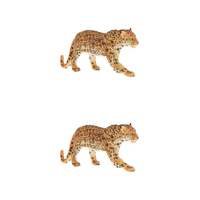 Guardoinrt Interactive Simulation Animal Figures Model for Kids Educational Toys Leopard 2Set