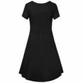 thumbnail image 2 of DJskiyers Womens Nursing Dresses Breastfeeding Summer Short Sleeve Patchwork Maternity Midi Dress Comfy Soft Casual Dresses, 2 of 3