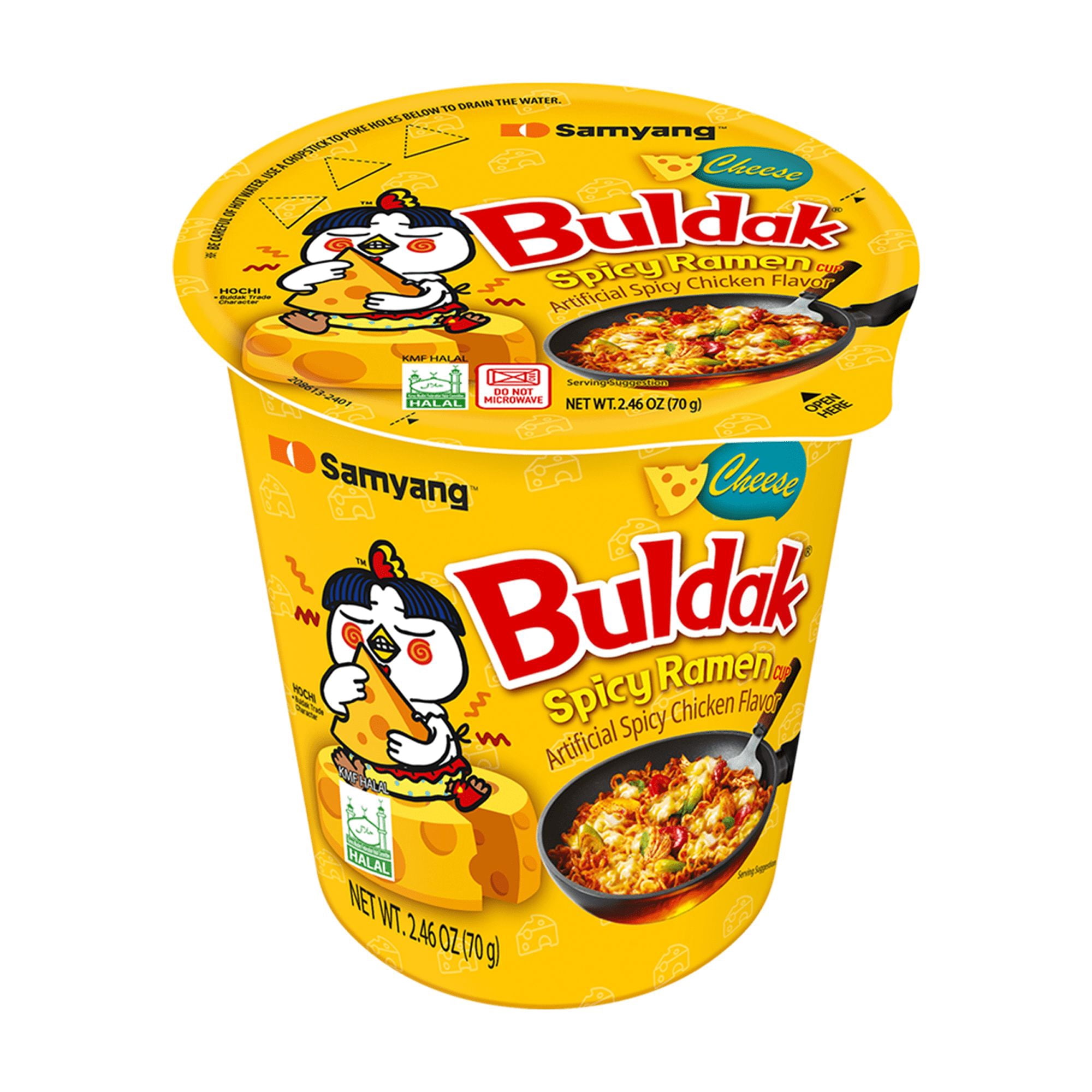 (3 pack) Samyang Buldak Spicy Cheese Instant Ramen Noodles, 2.46 oz Cup