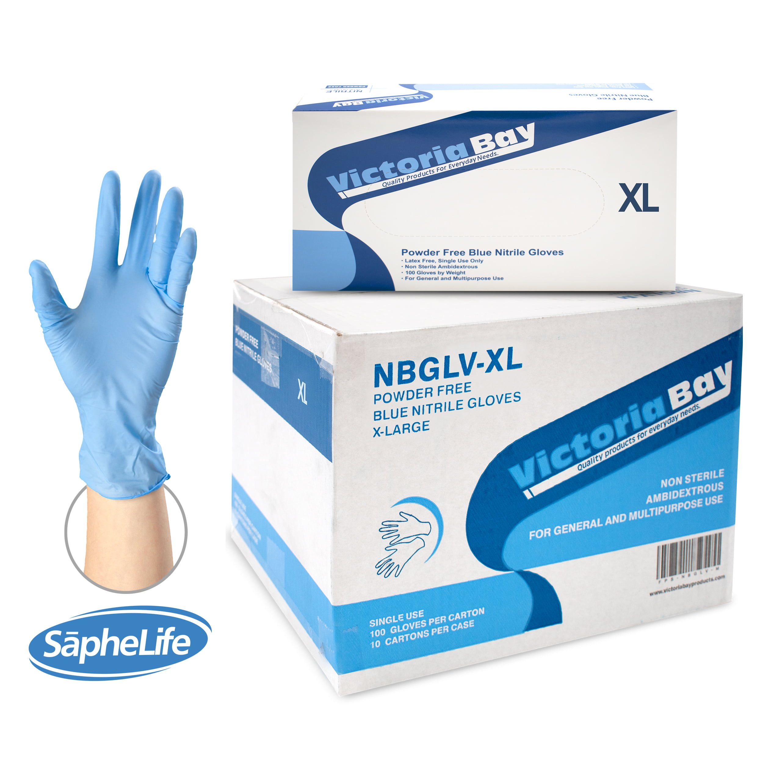 100 Pcs Exam Nitrile Gloves Powder Non Latex Blue 4mil Large for sale online 
