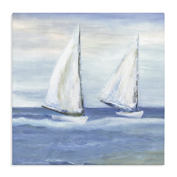 Stupell Industries Coastal Blue Sailboats Ocean Splash Canvas Art, 24 x 24, by Marilyn Dunlap