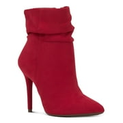 JESSICA SIMPSON Womens Red Cushioned Ruched Lerona Pointed Toe Stiletto Zip-Up Dress Booties 8.5 M