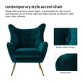 thumbnail image 3 of Velvet Armchair Wingback Home Lounge Single Sofa Upholstered Tufted Accent Chair Golden Leg Living Room Adult Teal, 3 of 8