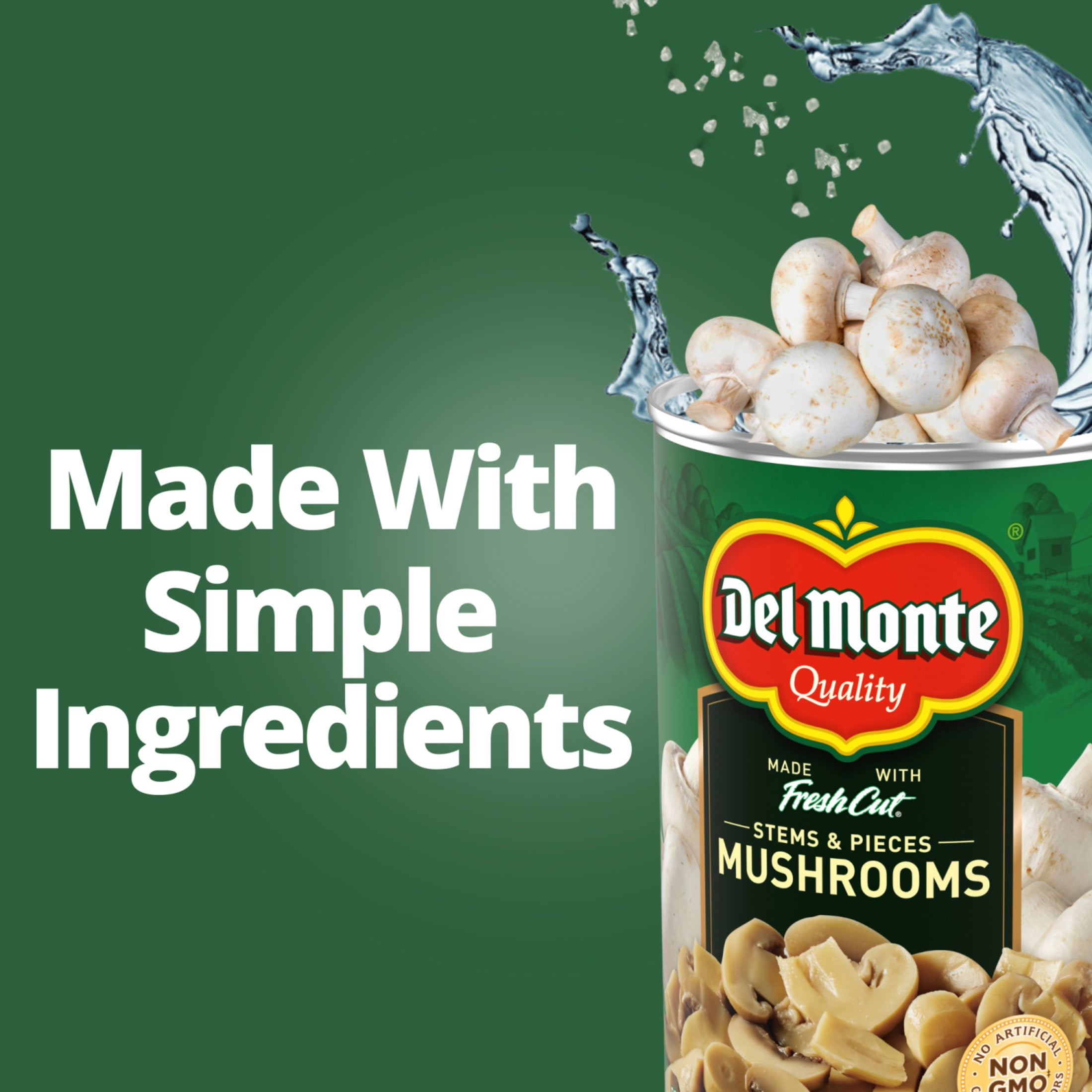 (12 pack) Del Monte® Mushrooms Stems and Pieces 4 oz. Can