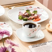 VEWEET 30-Piece Porcelain Dinnerware Sets, Ivory White Dinner Set, Service for 6