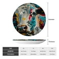 thumbnail image 2 of Balery Colorful Graffiti Cow Print Bone China Decorative Plate Ceramic Dinner Plates Art Crafts with Display Stand-8in, 2 of 6