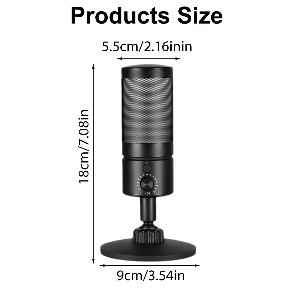 JZROCKER USB Condenser Microphone With Desk Stand For PC Gaming Streaming Podcasting