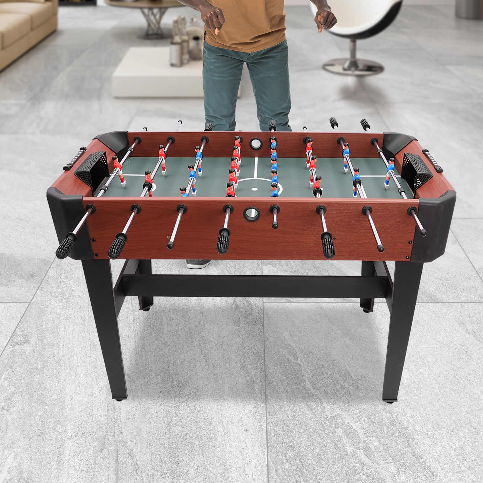 8-Rod Foosball Table with Scoreboard, Durable Plastic and Steel Construction, Ideal for Fun Family Games, Parent-Child Interactive Play