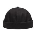 thumbnail image 2 of Visland Women Men Beanie Hat, Fashion Casual Vintage Retro Solid Color Brimless Soft Cozy Cotton Winter Head Warm Adjustable Skullcap Sailor Cap for Outdoor Daily Wear, 2 of 7