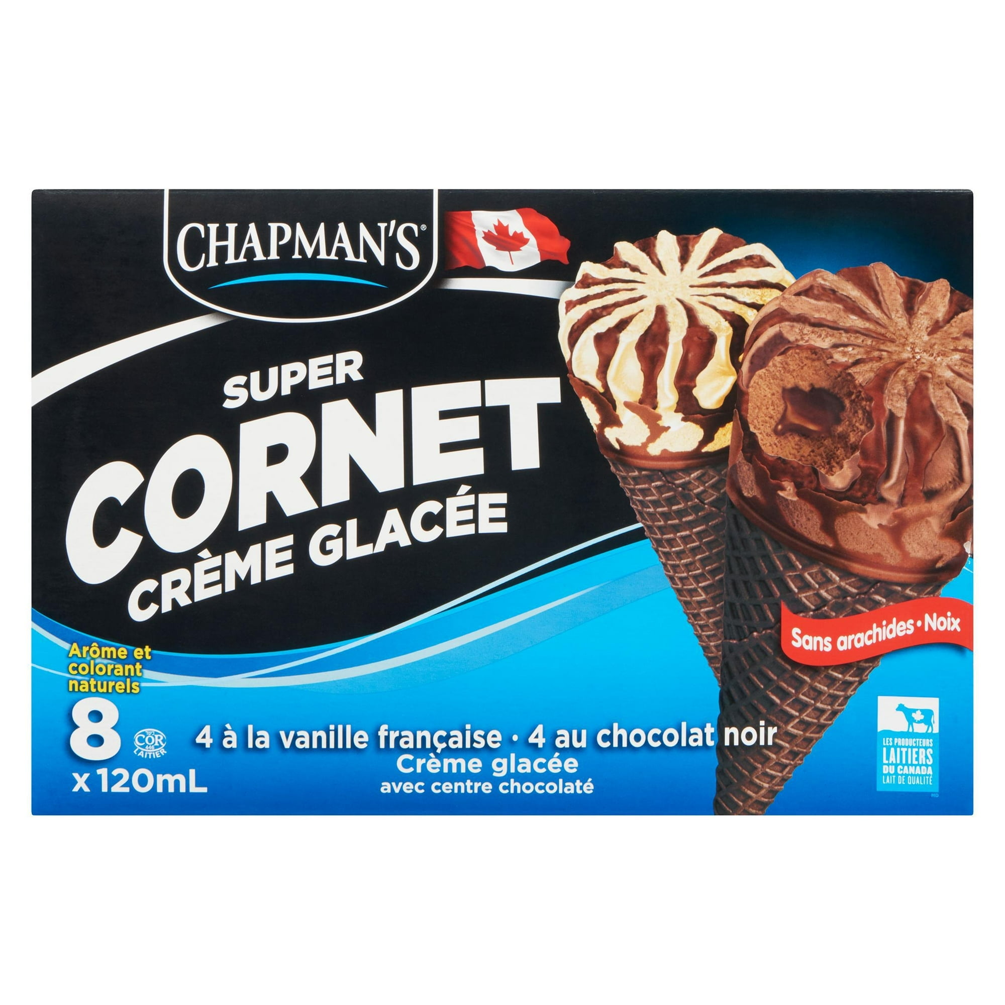 Chapman's Super French Vanilla & Dark Chocolate Ice Cream Cone in