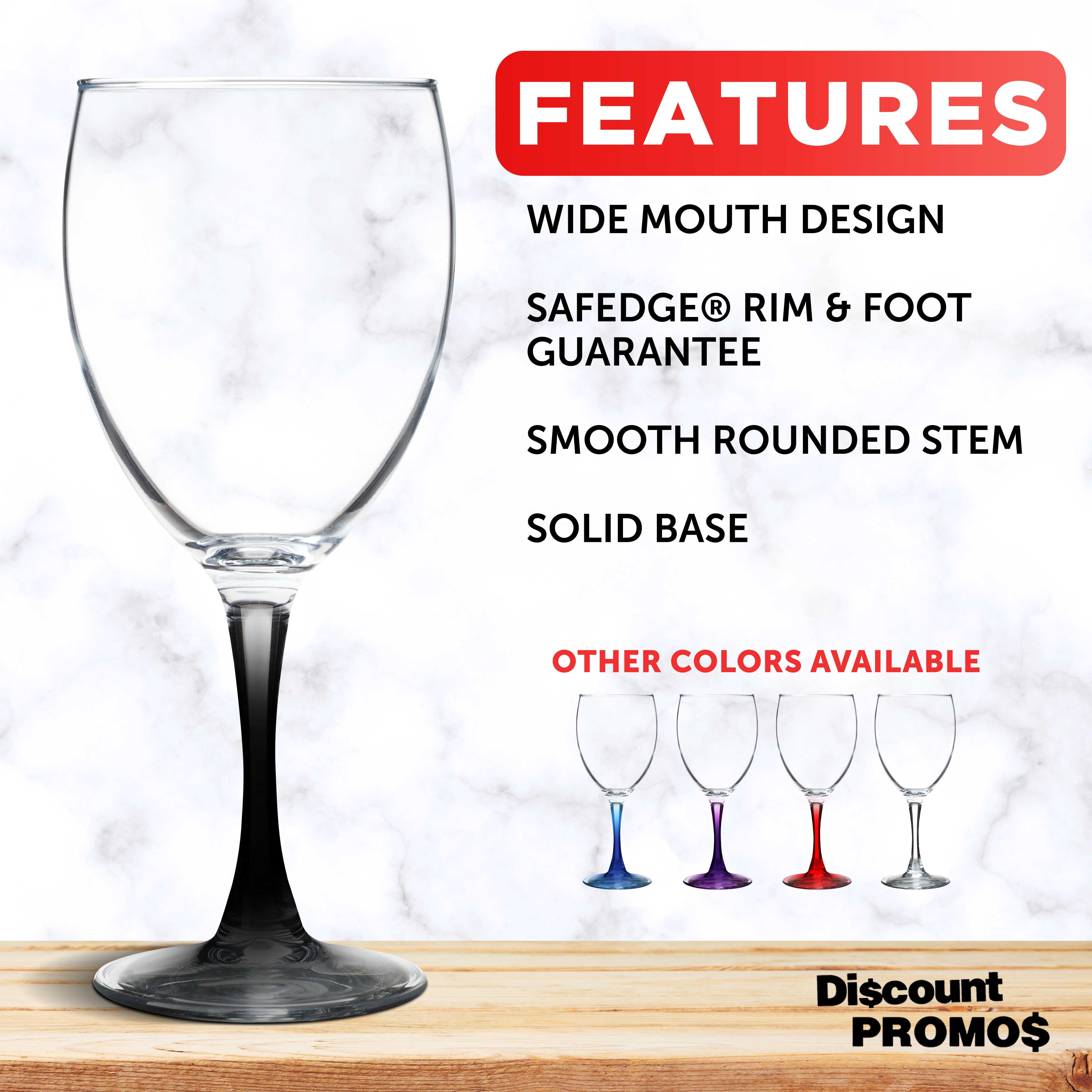 Nuance Wine Glasses by ARC 10.5 oz. Set of 10, Bulk Pack - Restaurant  Glassware, Perfect for Red Wine, White Wine, Cocktails - Black