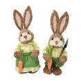 thumbnail image 4 of Figuritas de Animal Soledad 2 piezas Artesanía Decoración Foto Props Paja Conejo de Pascua, 4 of 9