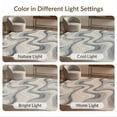 thumbnail image 7 of ODIKA 6'x9' Washable Area Rug Neutral Grey Contemporary Ombre Wave Motif Tones Beige Plush for Queen Size Bedroom, Under Bed, Master Suite, Easy Care, Non-Shedding, 7 of 7