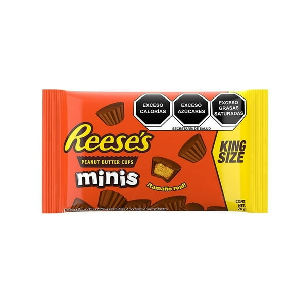 Dulce sabor a chocolate Reese's Minis con relleno de crema de cacahuate 70 g