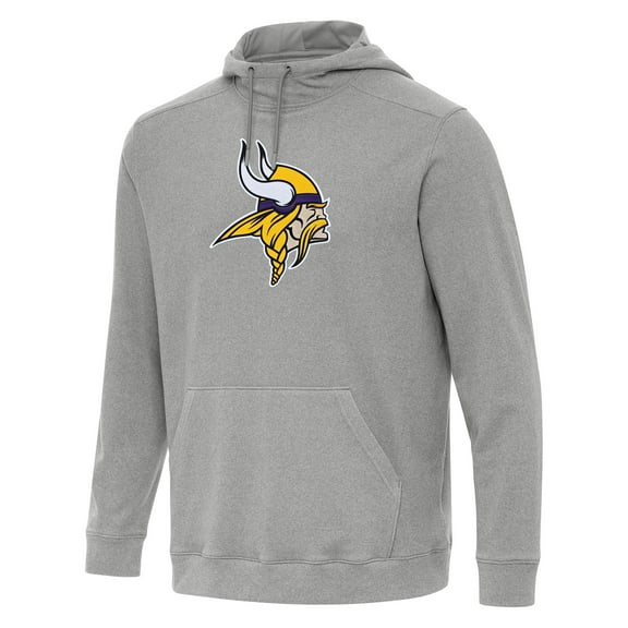Men's Antigua Heather Gray Minnesota Vikings Cloud Pullover Hoodie