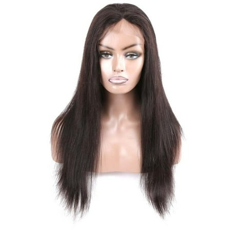 Beroyal Straight Hair Full Lace Wig Virgin Human Hair Straight Brazilian Hair Crochet Full Lace Wig with Baby Hair, (Best Virgin Hair Wigs)