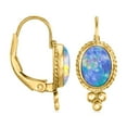 thumbnail image 3 of Ross-Simons Blue Opal Triplet Drop Earrings in 14kt Yellow Gold, Women's, Adult, 3 of 5