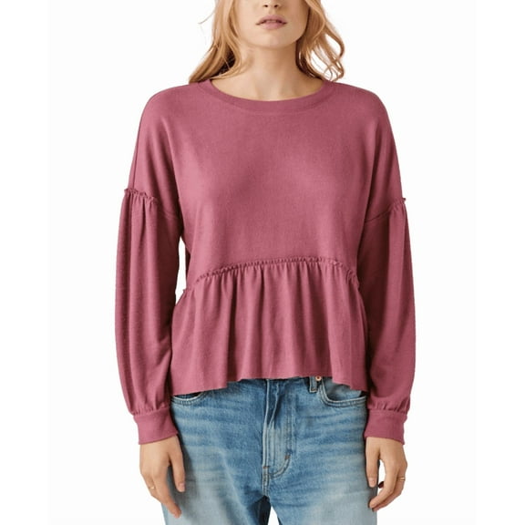 Lucky Brand Women's Cloud Jersey Babydoll Top, XL