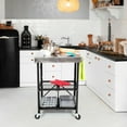 thumbnail image 5 of Open Box Origami RBT Stainless Steel Foldable Kitchen Cart w/4 Wheels, Black, 5 of 9