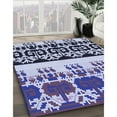 thumbnail image 3 of Ahgly Company Machine Washable Indoor Square Transitional Blue Area Rugs, 7' Square, 3 of 7
