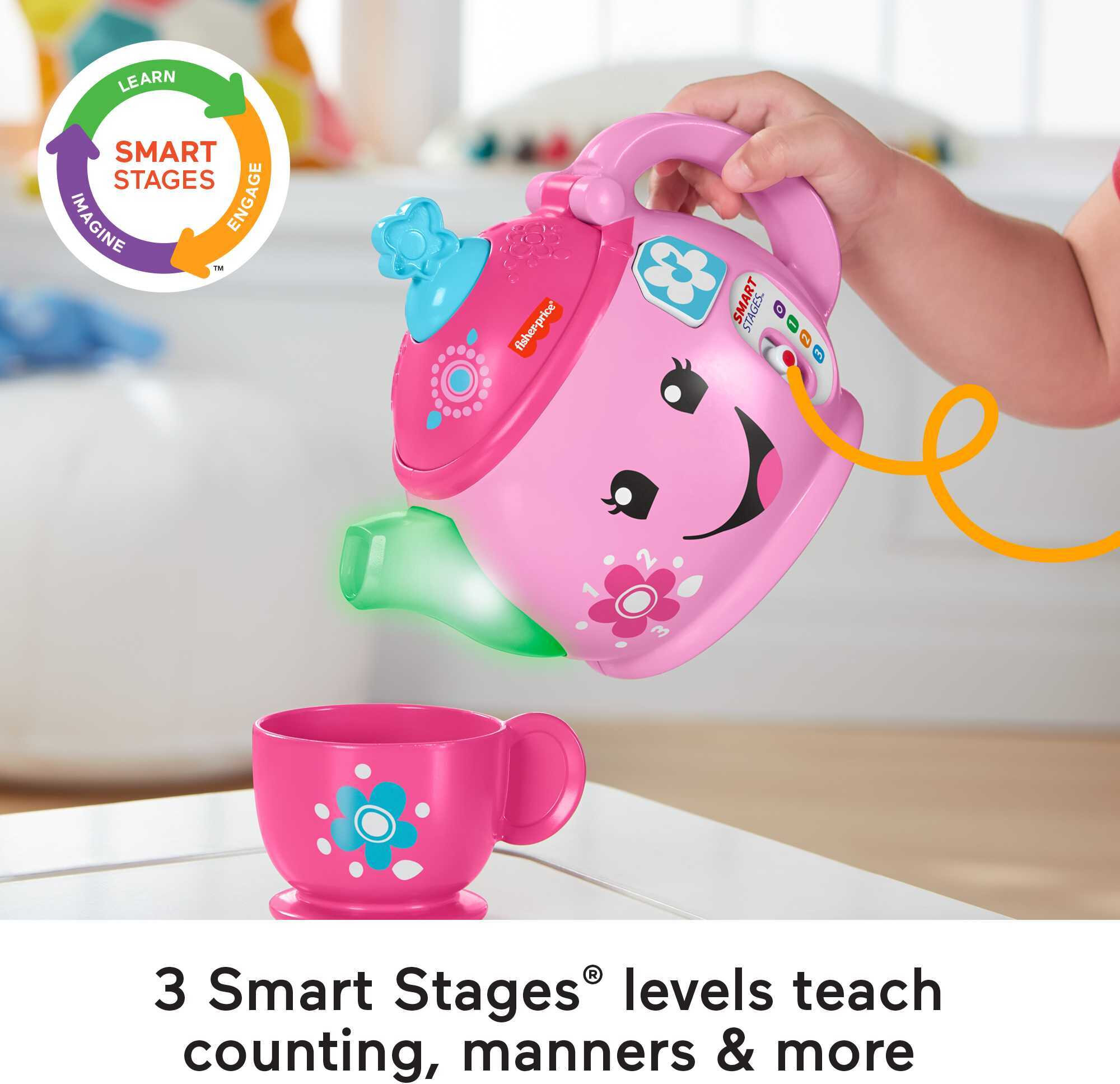 Fisher-Price Laugh & Learn Sweet Manners Tea Set Interactive Toddler Pretend Play, 11 Pieces - image 4 of 8