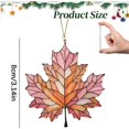 thumbnail image 3 of Stained Glass Acrylic Maple Leaf Hanging Ornament, Fall Window Suncatcher, Harvest Halloween Home Porch Decor, 3 of 6