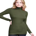 thumbnail image 3 of Women‘s Long Sleeve Rib Turtleneck Top Pullover Sweater L RED, 3 of 6