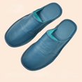 thumbnail image 4 of Zapatos de interior de otoño e invierno, zapatillas para hombre y mujer, chanclas concisas de color azul marino, Zapatillas de casa de cuero simples para hombre de talla grande 46, 4 of 4
