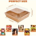 thumbnail image 4 of 50Pcs Small Kraft Charcuterie Boxes with Clear Lids - Paper Mini Appetizer Plates for Sandwich, Cookie, Sushi, Cake Slice, and Strawberries, 4 of 6