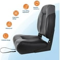 thumbnail image 6 of Lumiparty 2 Pack Folding Boat Seats, High Back Fishing Boat Chairs, with 4" Thick Sponge Padding and Hinge, Black & Gray, 6 of 6