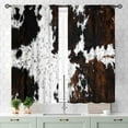 thumbnail image 3 of Cow Print Curtains, Rustic Brown Cowhide Cow Printed Pattern Farmhouse Western Blackout Small Curtains for Bedroom Living Room Kitchen Highland Cow Skin Fur Window Treatments 2 Panel, 27.5x36 Inch, 3 of 4