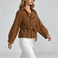 thumbnail image 7 of Enjoytime Cropped Jackets for Women Long Sleeve Notch Lapel Belted Short Trench Coat Fall Fashion Trendy Work Casual Outerwear, 7 of 7