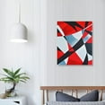 thumbnail image 4 of Nawypu  Modern Multi Colors Abstract Wall Art Red Silver and Black Minimalist Block Line Abstract Art Prints Paper for Wall Living Dining Room (Red Silver and Black), 4 of 5