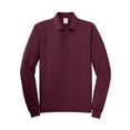 thumbnail image 1 of Gravity Threads Long-Sleeve Silk Feel Polo - Burgundy - 4X-Large, 1 of 1