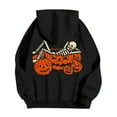 thumbnail image 3 of Mens Hoodies Casual Halloween Pumpkin Print Long Sleeve Hooded Sweatshirt Pullover Soft Loose Fall Winter Daily Wear Mens Sweatshirts Black S, 3 of 4