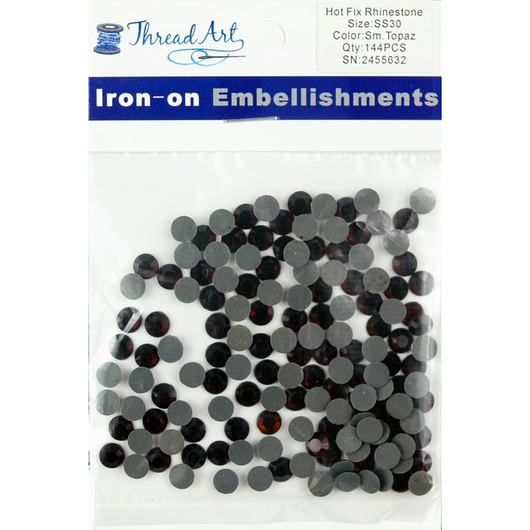 Hot Fix Rhinestones by Threadart SS10 (3mm) - Black Diamond - 10 Gross  (1440 stones/pkg) Hotfix - 5 Sizes and 32 Colors Available 