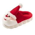 thumbnail image 3 of Christmas Santa Memory Foam House Slippers for Women Men Woman Cozy Fuzzy Bedroom Home Shoes Indoor, 3 of 6