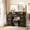 Black, variant on Vanity Desk with Large Lighted Mirror, 45.9" Makeup Vanity Table, 3 Light Modes & Power Outlet, 8 Drawers, Wall-Mounted, for Bedroom, White