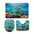 thumbnail image 2 of Nautical Green Sea Turtles Bathroom Mats Set 3-piece Bath Mats , Floor Rug Decorations for Kitchen Bathroom Bedroom, 2 of 7