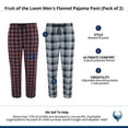 thumbnail image 5 of Fruit of the Loom  Flannel Pajama Pant (Pack of 2) (Men), 5 of 5
