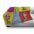 thumbnail image 3 of Comics Soft Flannel Fleece Throw Blanket, Collage of Colored Hands Showing Numbers Modern Style Teenage Art, Cozy Plush for Indoor and Outdoor Use, 50" x 70", Yellow Green, by Ambesonne, 3 of 6