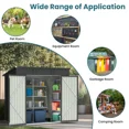 thumbnail image 7 of Segmart Outdoor Storage Shed, 6x4FT Galvanized Steel Metal Bike Shed with Lockable Door, Waterproof Outdoor Garden Storage Tools Shed with Apex Roof, for Garden, Backyard, Gray, 7 of 7