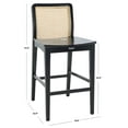 thumbnail image 3 of SAFAVIEH Benicio Square Mid Back Counter Stool, Black/Natural (Set of 2), 3 of 14